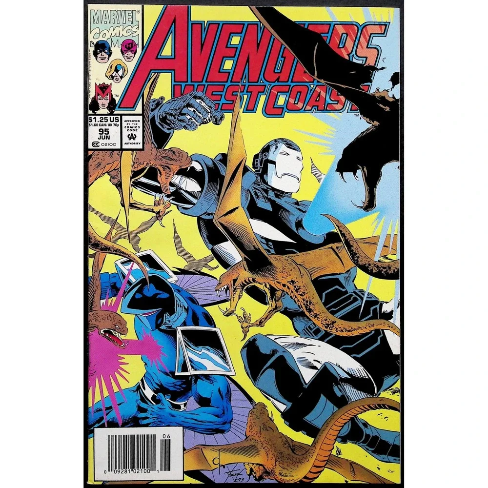 Marvel Comic Lot Avengers West Coast #93 #95 #97 Annual #8 Newsstand War Machine